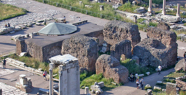 Remains of the temple of Julius Ceasar, seen from the back.